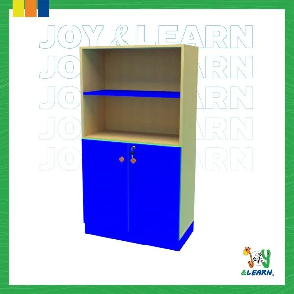 مكتبة ضلفتين + رف علوي