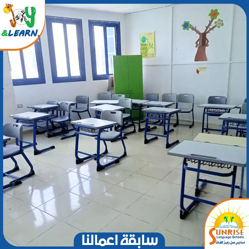 تجهيز فصول مدرسية صن رايز سابقة اعمال ديسكات مدرسية